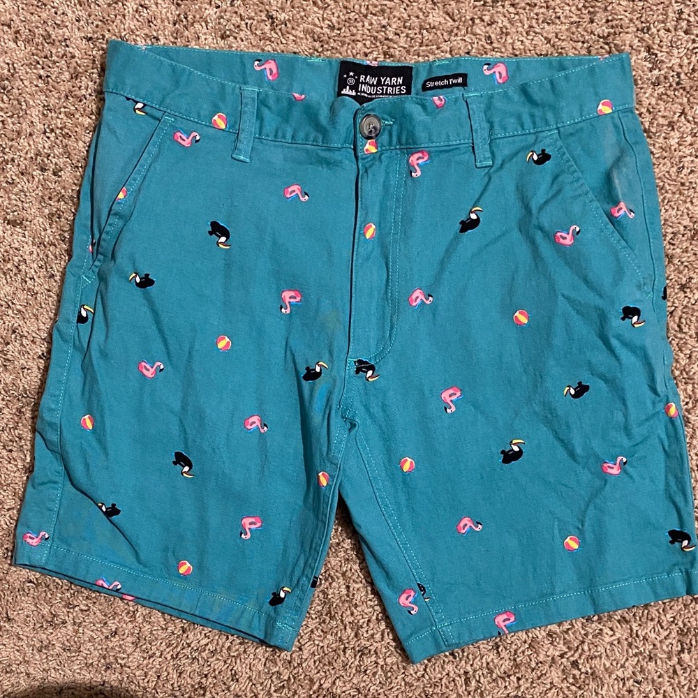 Teal Men's Flat Front Shorts